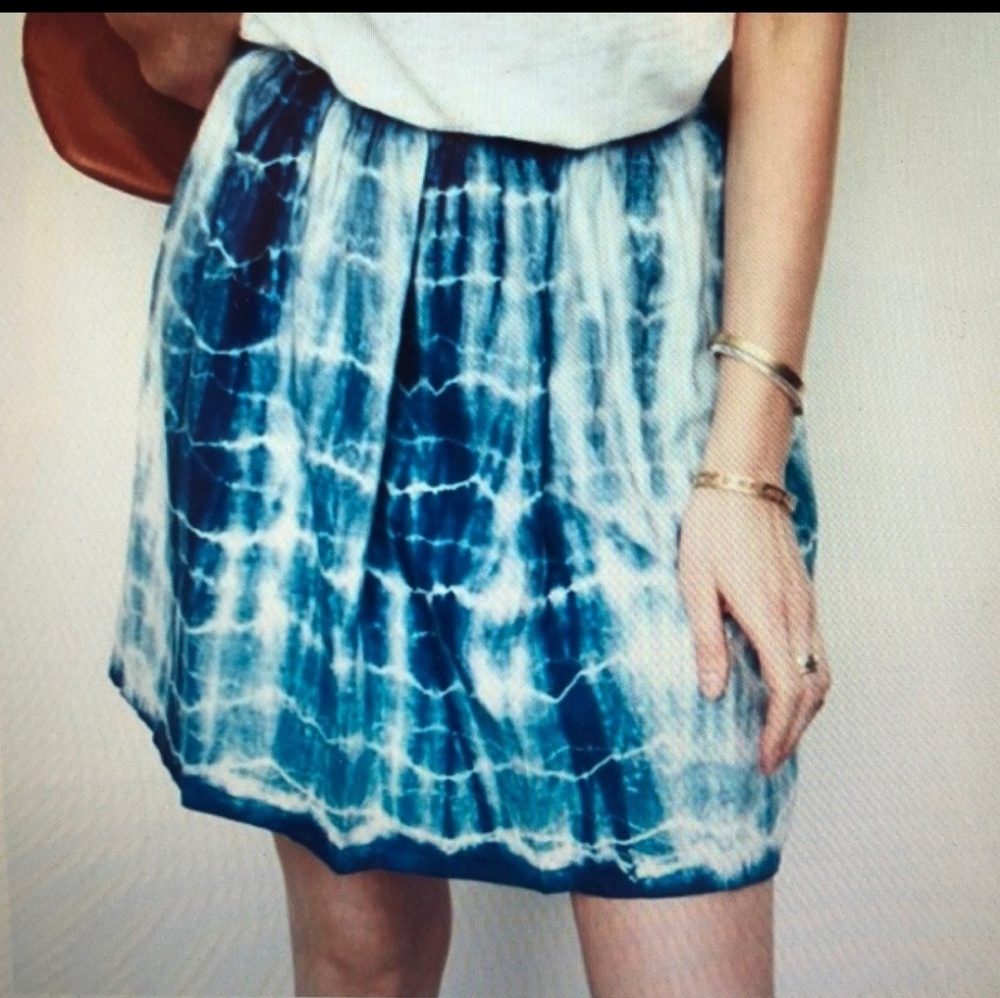 Madewell Shibori tie dyed linen Skirt Sz 4